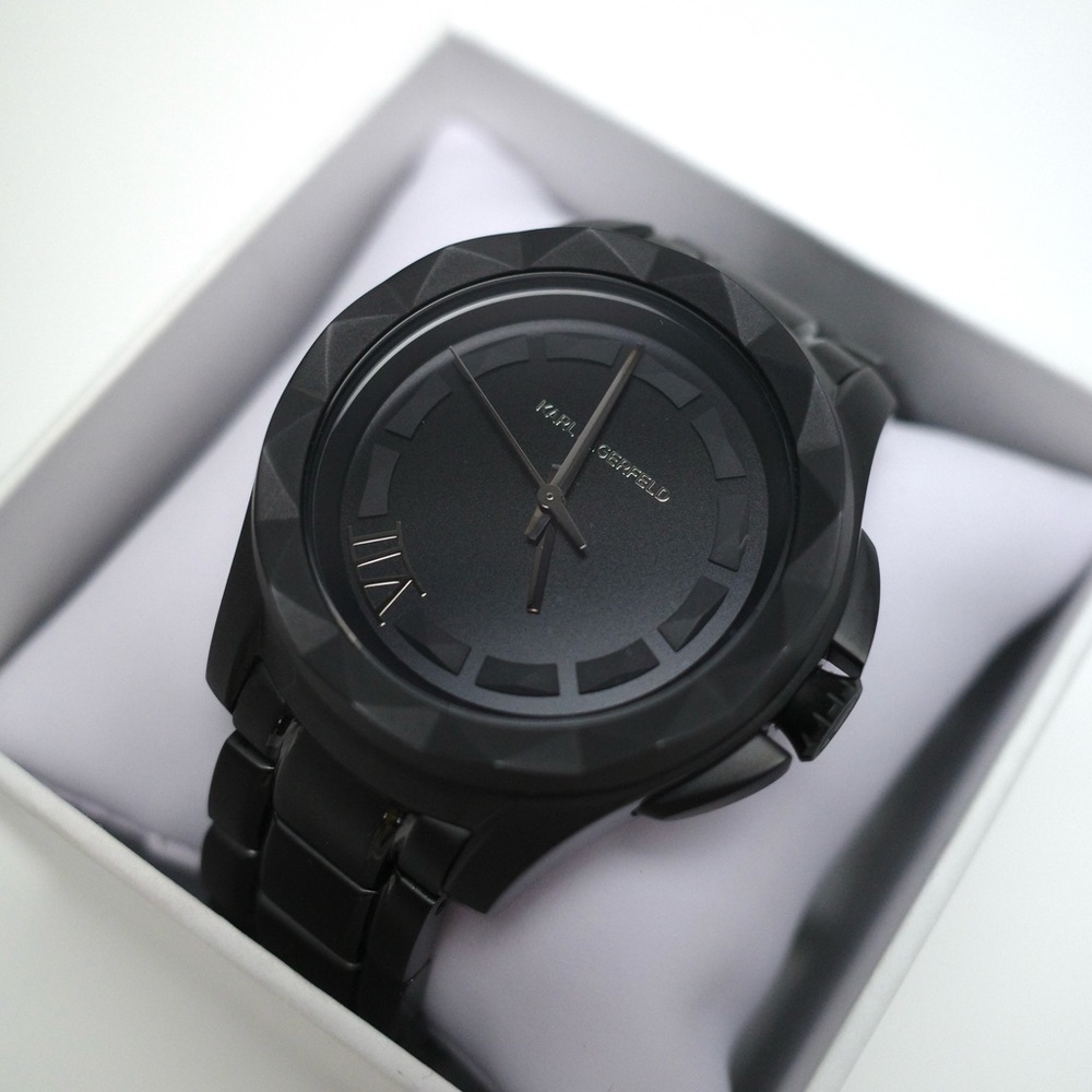 Karl Lagerfeld KL 1021 Unisex Black Ion-Plated Stainless Steel Bracelet Watch